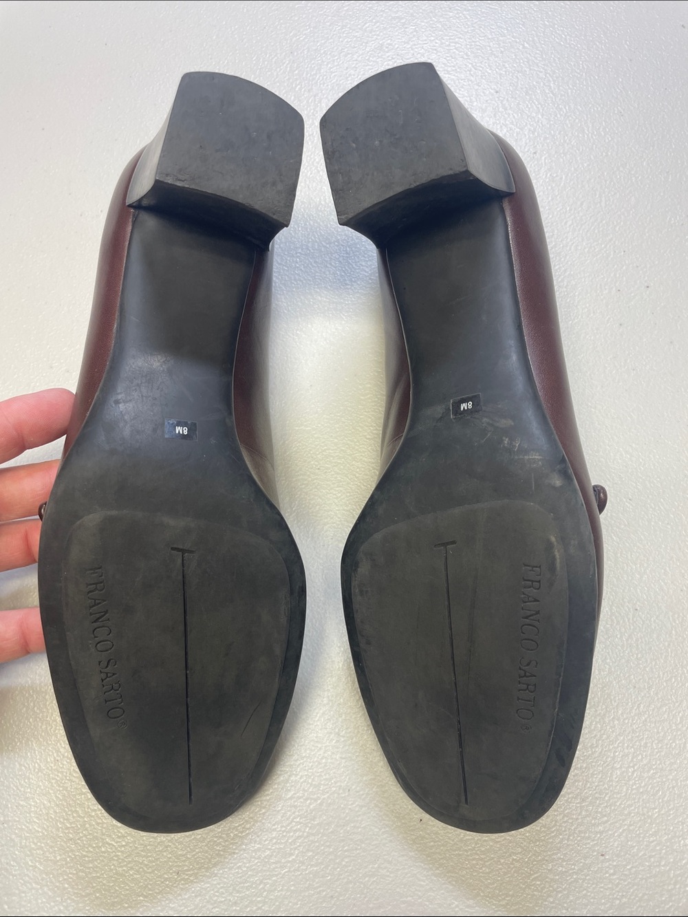 Franco Sarto Brown Leather Mary Jane Slip-On Loafers - Picture 3 of 7
